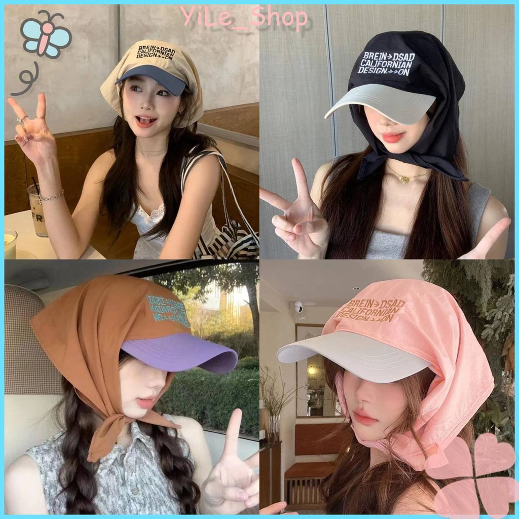 [COD จัดส่งไทย]หมวกปีกกว้างและผ้าโพกศีรษะแบบใหม่สไตล์เดียวกับเจนนี่ ดาราเกาหลี เหมาะสำหรับใส่เที่ยวหน้าร้อนและถ่ายรูปY2K