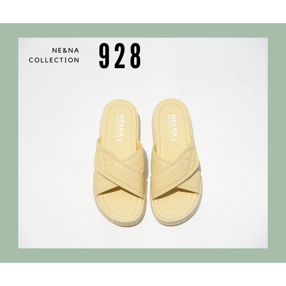 รองเท้าเเฟชั่นผู้หญิงเเบบเเตะสวมส้นเตี้ย No. 928  NE&NA Collection Shoes