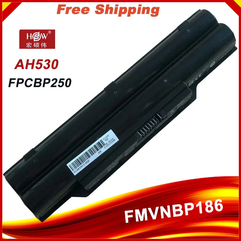 แบตเตอรี่แล็ปท็อปสำหรับ Fujitsu LifeBook AH531 A531 PH521 AH530 FPCBP250 A530 FMVNBP186 FPCBP250 BP250