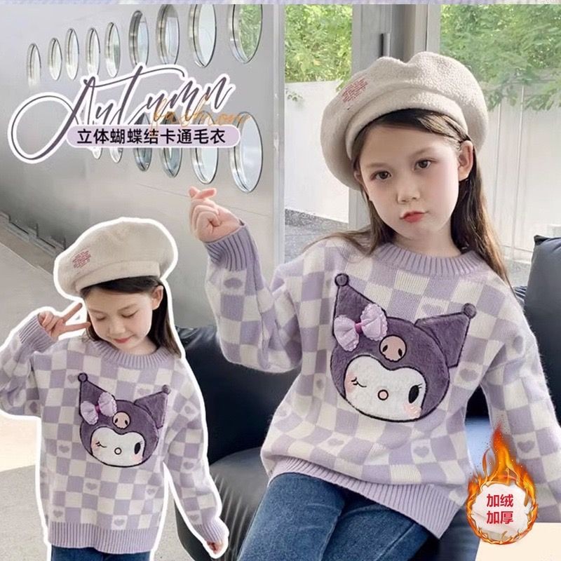 เสื้อสเวตเตอร์ลูกสาว ไหมพรม งานปัก แต่งโบว์จริงน่ารักกมากคอนเฟริมค่า