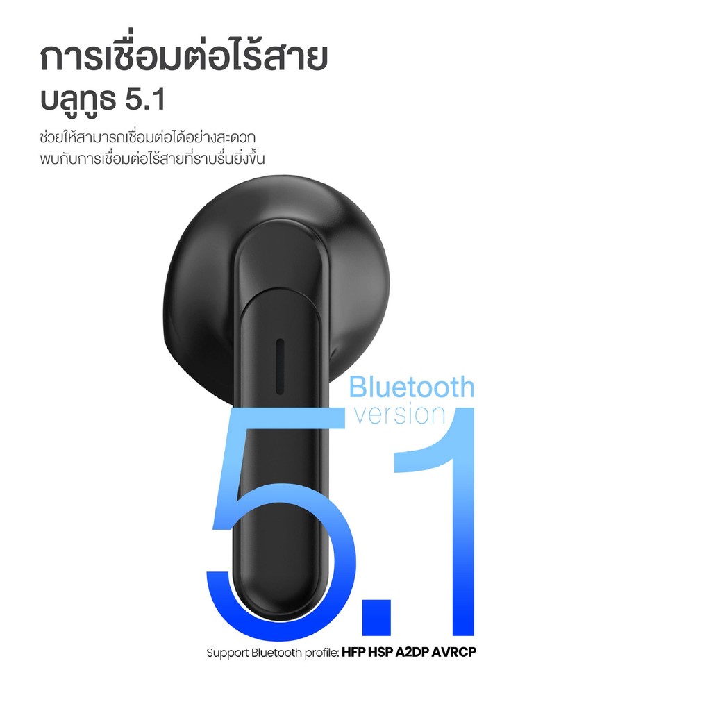 [ รับประกัน 2 ปี ] ACMIC AE-12T หูฟังบลูทูธไร้สาย Wireless Bluetooth Earbuds Bluetooth 5.1 ใช้งานนาน 40 ชม.