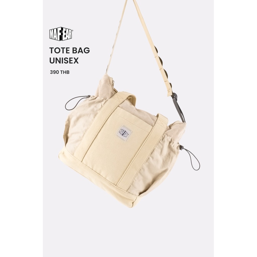 กระเป๋าสะพายข้าง MAFEAR – TOTE BAG ( สีเบจ )