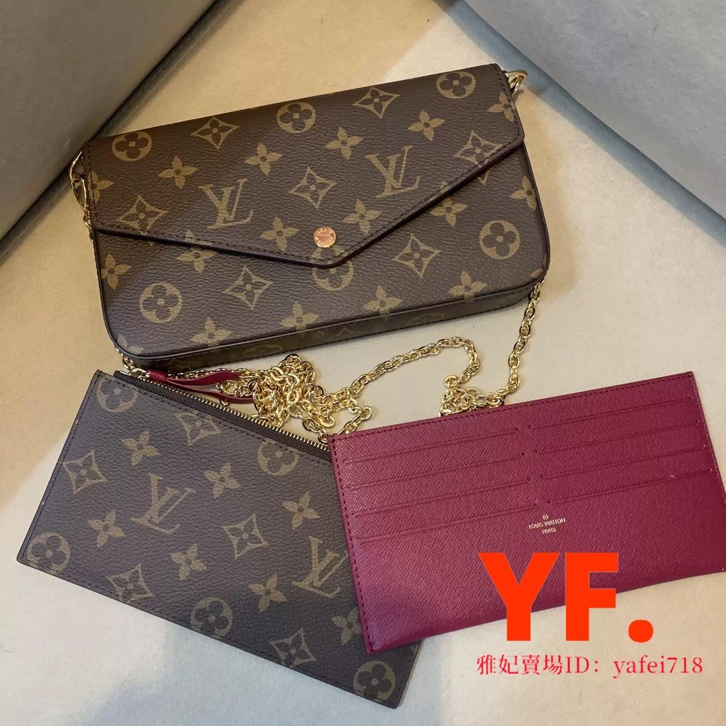 มือสอง] LV ผู้หญิง M61276 FÉLICIE POCHETTE กระเป๋าโซ่แม่สามีสามในหนึ่งเดียว / กระเป๋าสะพายข้าง / กระ