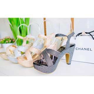 รองเท้าส้นสูง 4 นิ้ว งานกริตเตอร์ สวยมาก