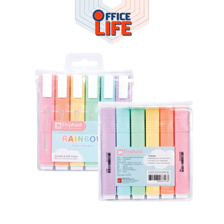 Elephant (ตราช้าง) ปากกาเน้นข้อความ ไฮไลท์ รุ่น Rainbow ขนาด 3.8 มม. ( แพ็ค 6 ด้าม )