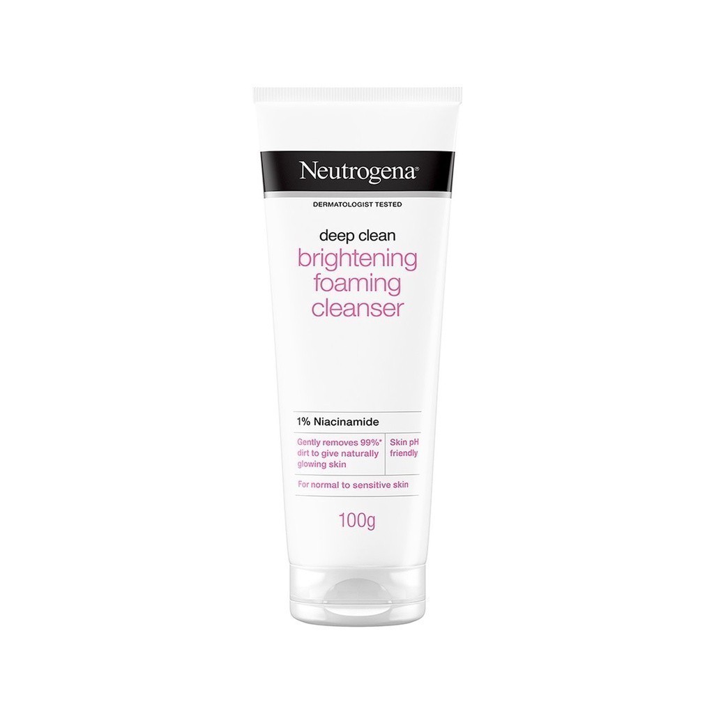 Neutrogena Deep Clean Brightening Foaming Cleanser 100G นูโทรจีน่า ดีพ คลีน ไบร์ทเทนนิ่ง โฟมมิ่ง คลีนเซอร์ 100กรัม