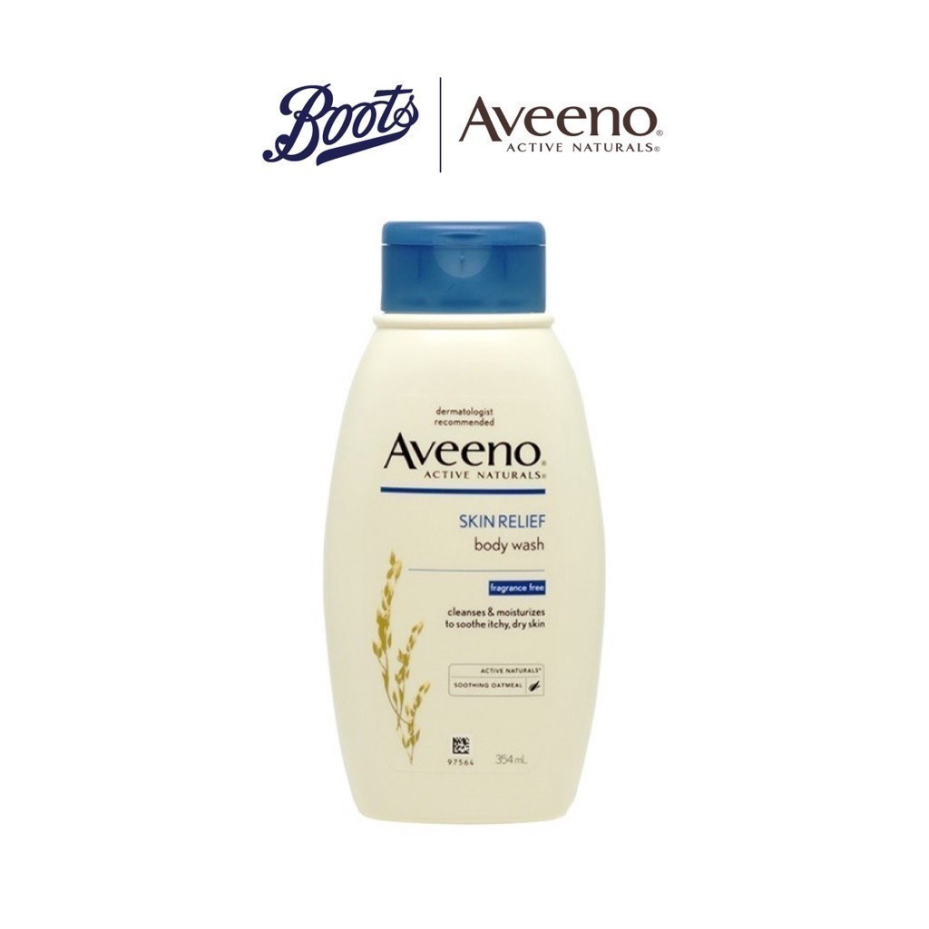 Aveeno อาวีโน่ ครีมอาบน้ำ สกินรีลีฟ 354มล (สำหรับผิวแห้ง-แห้งมาก)