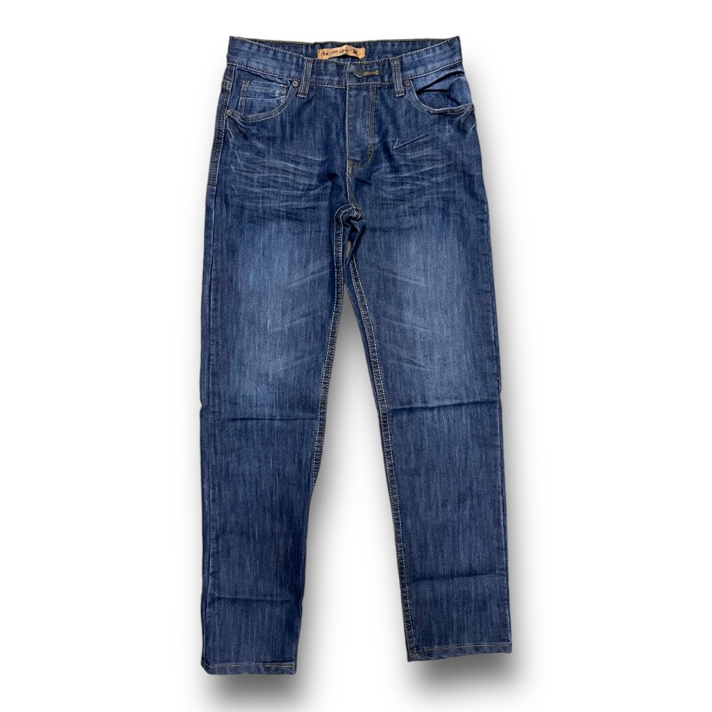 Decent Jeans กางเกงยีนส์ เด็กโต - ผู้ใหญ่ตัวเล็ก ทรงกระบอก ผ้าเนื้อดี ไม่ยืด สีน้ำเงินเข้ม (SN: A89/1)
