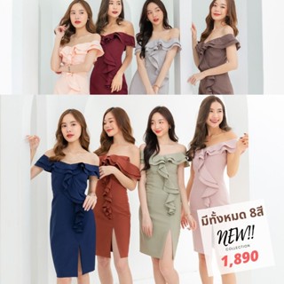 เดรส EVL002 Amelia Dress (ลด125 โค้ดWYAKPT) ชุดใส่เที่ยว ชุดออกงาน ชุดเพื่อนเจ้าสาว | Evalynbrand