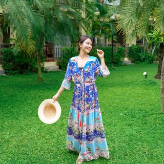 MyWay Brand : Dress ชุดเดรส - Boho Loose and Thin Rose  👋เลื่อนดูขนาดที่รูปสุดท้ายน้า