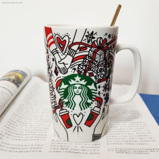 Starbucks แก้วมักเซรามิก ลายกราฟฟิติ สไตล์ญี่ปุ่น อเมริกัน คุณภาพสูง สําหรับออฟฟิศ