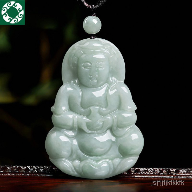 ธรรมชาติAสินค้าหยกขวดหยกเจ้าแม่กวนอิมจี้จี้หยกน้ำแข็งจี้สร้อยคอผู้ชายหยกผู้หญิง PL4I