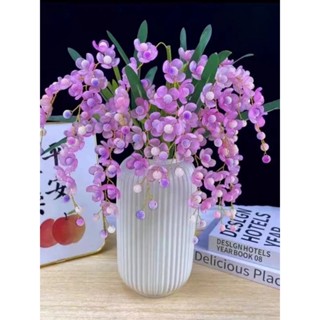 ✸ↂDIY HAND-ทอวัสดุกระเป๋า Jelly การไล่ระดับสี Phalaenopsis ลูกปัดคริสตัลดอกไม้สี่กลีบกลีบแจกันตำแหน่ง