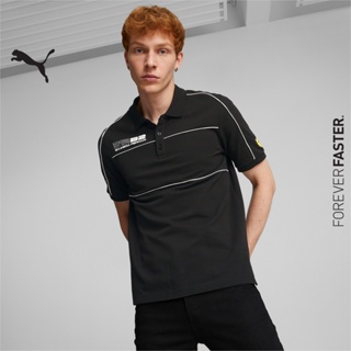 PUMA AUTO - เสื้อเชิ้ตโปโลผู้ชาย Scuderia Ferrari Race Polo Shirt สีดำ - APP - 53583501