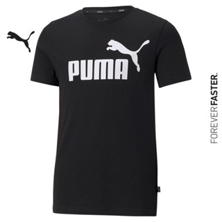 PUMA KIDS - เสื้อยืดเด็กโต Essentials Logo สีดำ - APP - 58696001