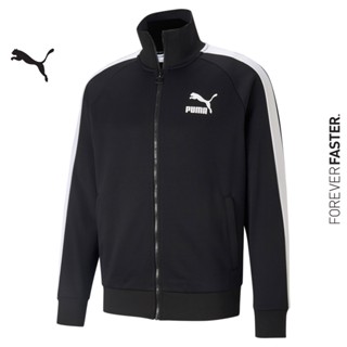 PUMA SPORT CLASSICS - แจ็คเก็ตกีฬาผู้ชาย Iconic T7 Mens Track Jacket สีดำ - APP - 53009401