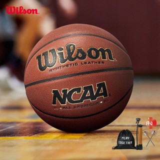 ▨¤☄Wilson Wilson Basketball No. 7 NCAA ของแท้อย่างเป็นทางการพื้นปูนซีเมนต์กลางแจ้งทนต่อการสึกหรอ PU Outdoor wild ball พิ