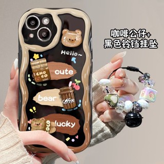 ▩☸▧กราฟฟิตีหมีกาแฟ Huawei P60 เคสโทรศัพท์มือถือ Nova11/10/9 ขั้นสูง P40 ตุ๊กตาสามมิติ P30 นุ่ม Mate30