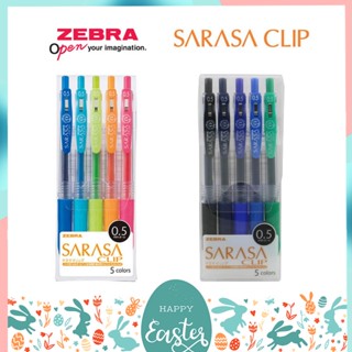 ทักแชทแจกโค้ด ปากกาเจล SARASA  CLIP 0.5 MM Set 5 สี ชุด A และ B