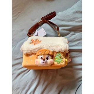 [พร้อมส่ง] ใหม่ กระเป๋าสะพายไหล่ ทรงเมสเซนเจอร์ ลาย Chip n Dale Plush