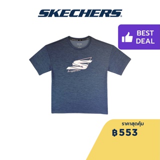 Skechers สเก็ตเชอร์ส เสื้อยืดแขนสั้นผู้หญิง Women Performance Running Short Sleeve Tee - SP22Q4W358-SEBL