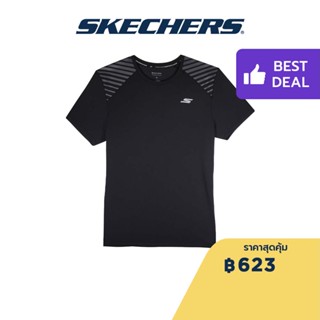 Skechers สเก็ตเชอร์ส เสื้อยืดวิ่งแขนสั้นผู้ชาย Men Running Tee Apparel - SP22Q4M422-00GH