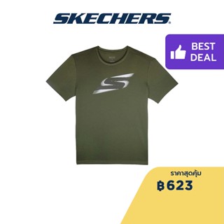 Skechers สเก็ตเชอร์ส เสื้อยืดวิ่งแขนสั้นผู้ชาย Men Running Tee Apparel - SP22Q4M434-008B