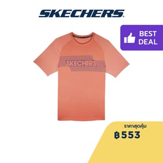 Skechers สเก็ตเชอร์ส เสื้อยืดแขนสั้นผู้ชาย Men Performance Running Short Sleeve Tee - SP22Q4M425-DKCR