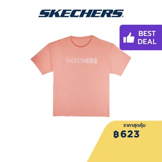 Skechers สเก็ตเชอร์ส เสื้อยืดวิ่งแขนสั้นผู้หญิง Women Running Tee  Apparel - SP22Q4W383-LTCR