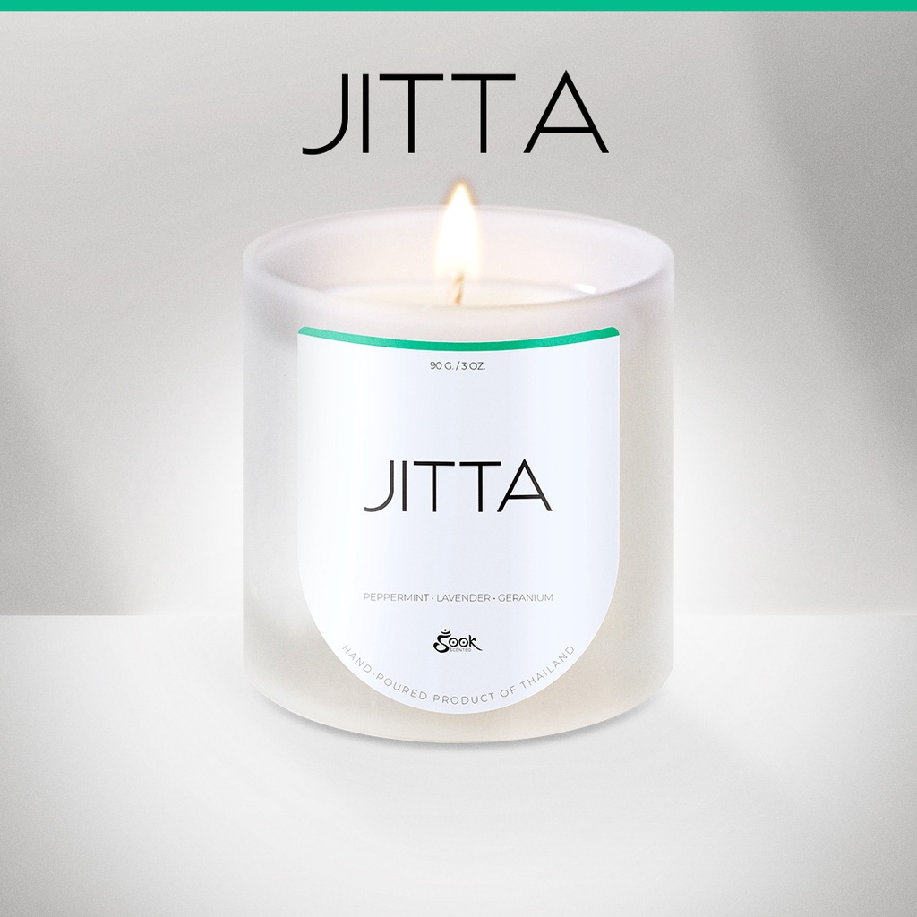 🕯 Sook Scented Candle เทียนหอมสุข | กลิ่น Jitta | เทียนไขถั่วเหลือง 100%