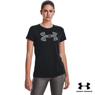 Under Armour UA Womens Tech™ Script Logo Short Sleeve อันเดอร์ อาร์เมอร์ เสื้อแขนสั้นเทรนนิ่ง สำหรับผู้หญิง