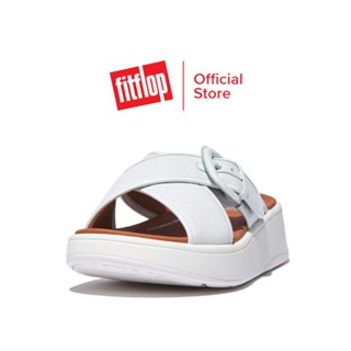 FITFLOP F MODE BUCKLE CANVAS CROSS รองเท้าแตะแบบสวมผู้หญิง รุ่น FY8-A45 สี SEAFOAM BLUE