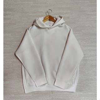 Uniqlo Sweat Dry Stretch Hoodie เสื้อสเวตเตอร์ มีฮู้ด สีขาว Size L ชาย มือ2