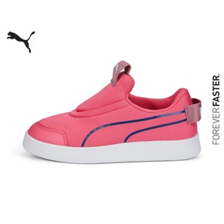 PUMA KIDS - รองเท้ากีฬาเด็ก Courtflex v2 Slip-On Trainers สีชมพู - FTW - 37485812