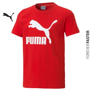 PUMA KIDS - เสื้อยืดคอกลมเด็กโต Classics B Tee สีแดง - APP - 53011511