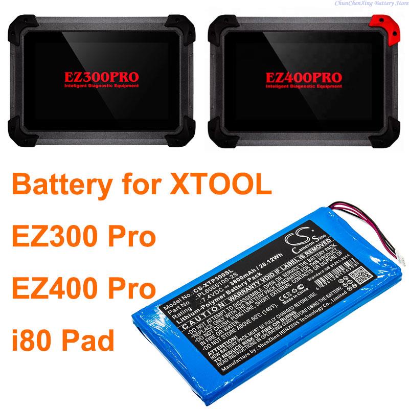 OrangeYu 3800mAh Diagnostic Scanner Battery PL6065100-2S for XTOOL EZ300 Pro, EZ400 Pro, i80 Pad