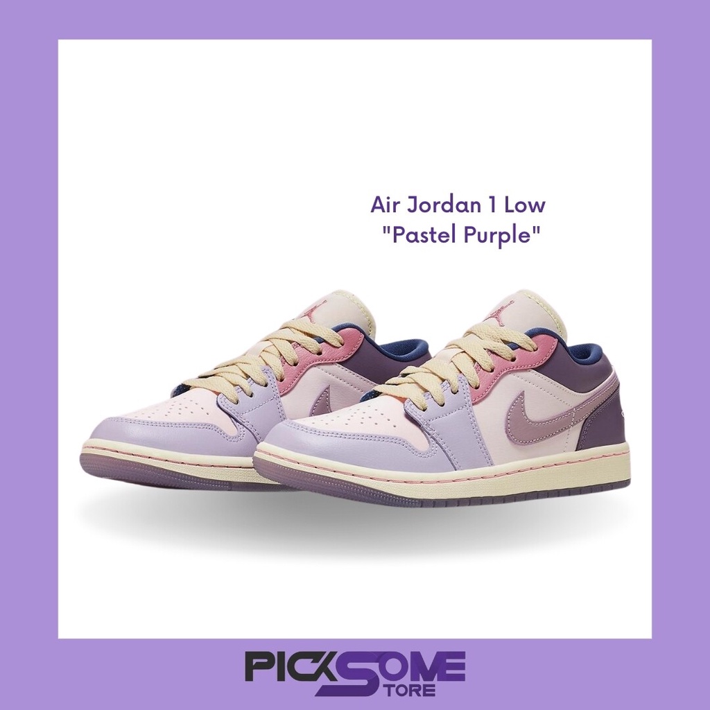 ❈NIKE พร้อมส่ง ของแท้100% รองเท้า Nike Air Jordan 1 Low Pastel Purple
