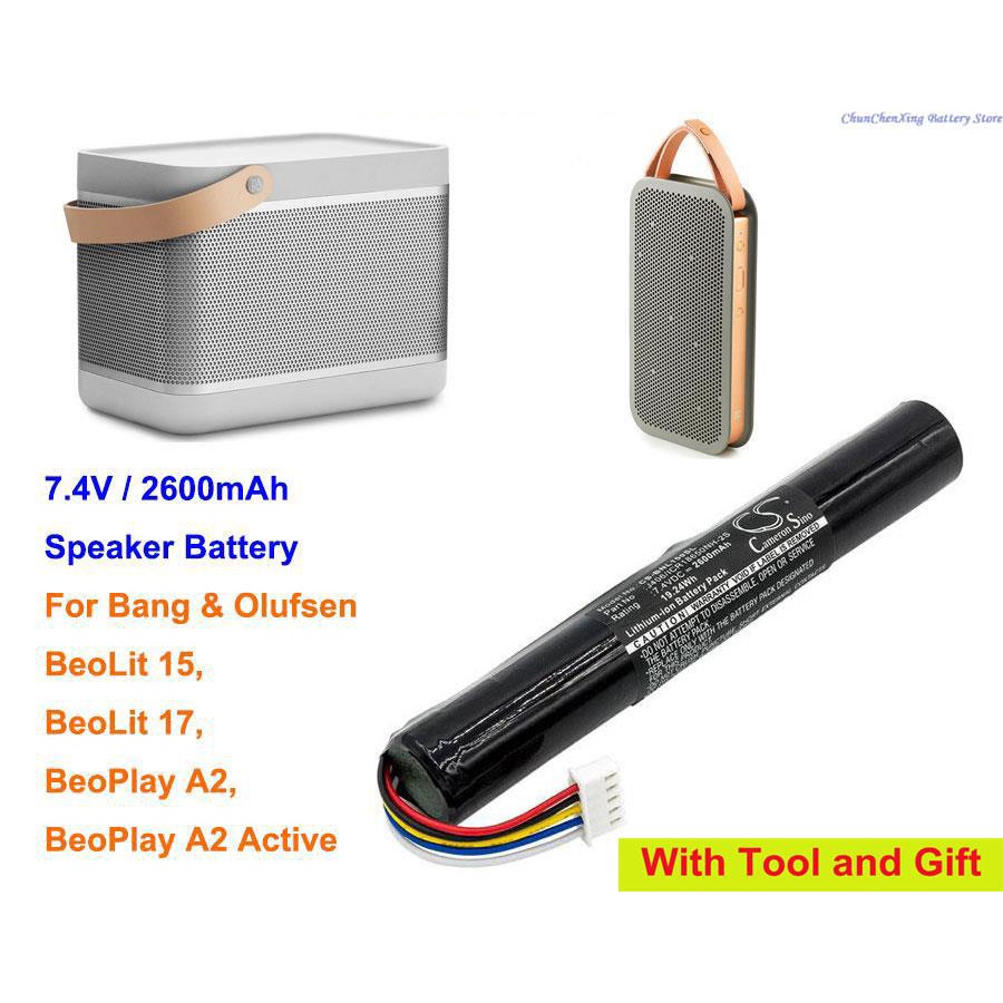 RGOH Replacement 2600mAh Speaker Battery J406/ICR18650NH-2S for Bang&amp;Olufsen BeoLit 15, BeoLit 17, BeoPlay A2, BeoPlay A
