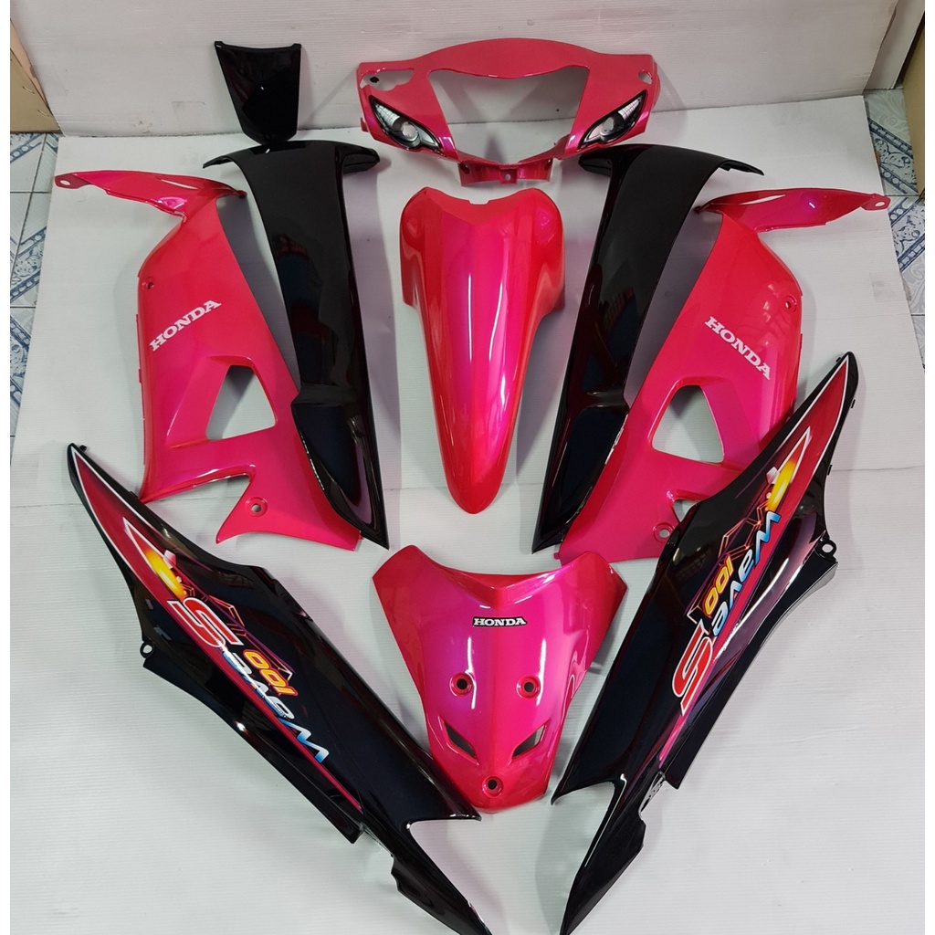 ชุดสี wave100s u box สีชมพู309ดำ/ชมพู309ล้วน รุ่นดิส เฟรมรถ เวฟ100s ปี2005 เวฟ100 ยูบ็อค