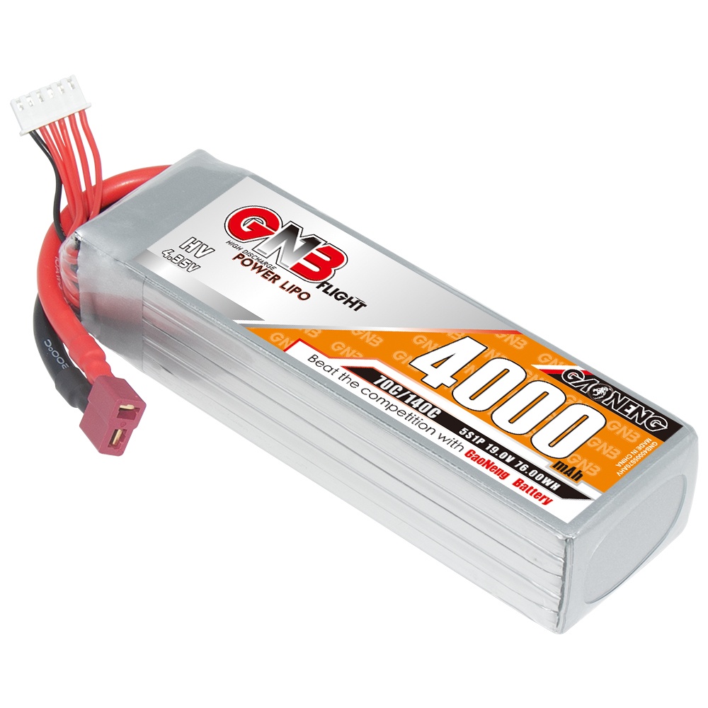 ✶GNB GAONENG LiHV 4000mah 5S 19V 70C 140C T-PLUG RC LiPo Battery for RC Car Drone RC Boat Soft Pack