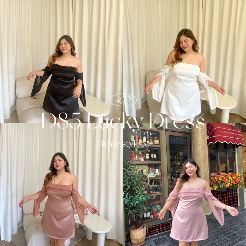 *พร้อมส่ง D85 Lucky Dress เดรสสาวอวบ - myme.styleee