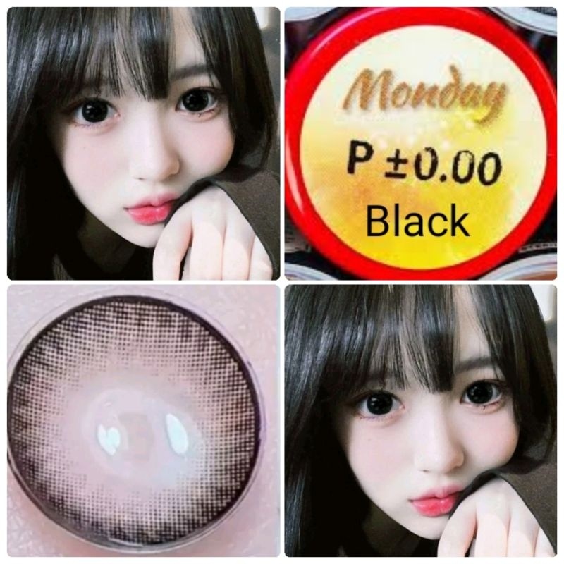 คอนแทคเลนส์ รุ่น Monday สีดำ/Black (0.00)-(-7.00) เปลี่ยนแทนทุกเดือน