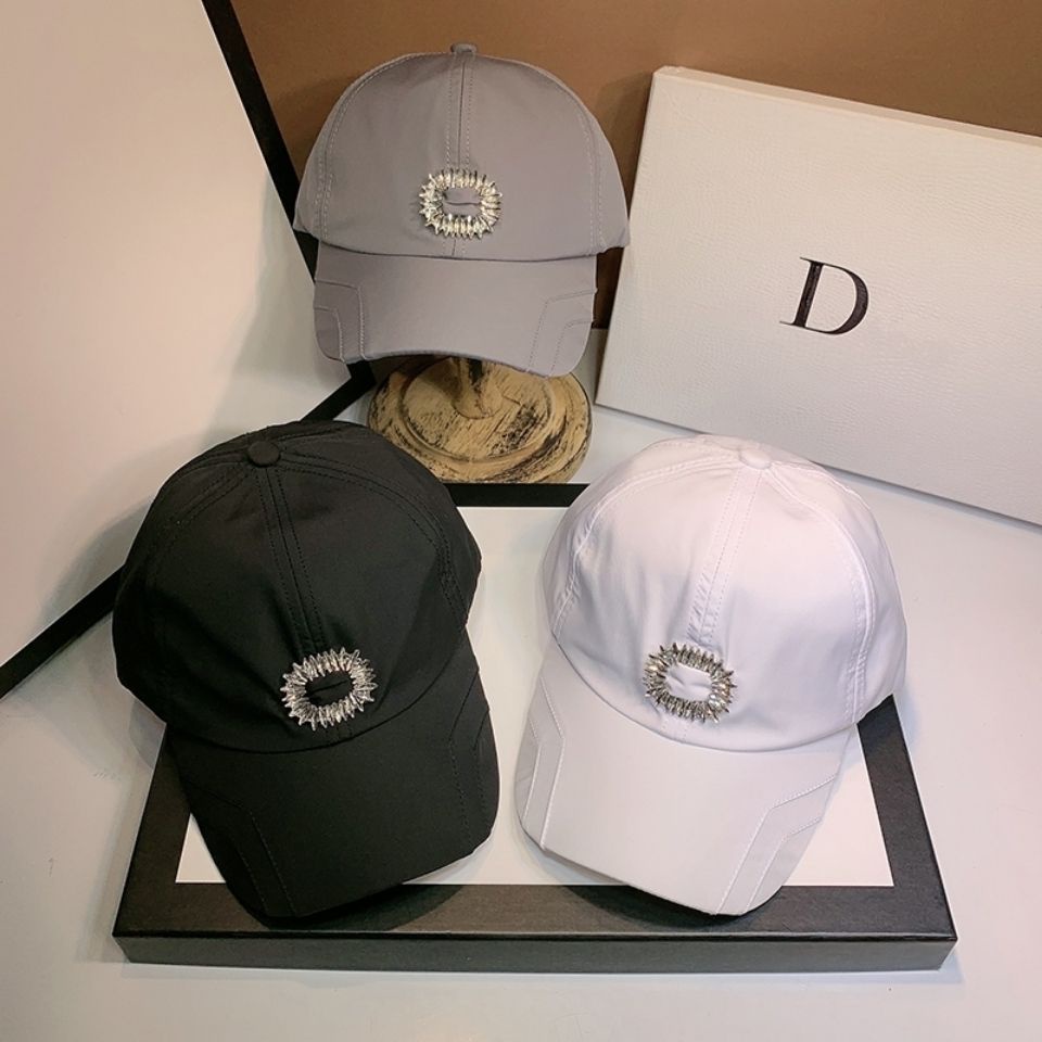 ✉✐หมวกเบสบอล DIOR SMFK Phantom Rhinestone Casual Sun Shade