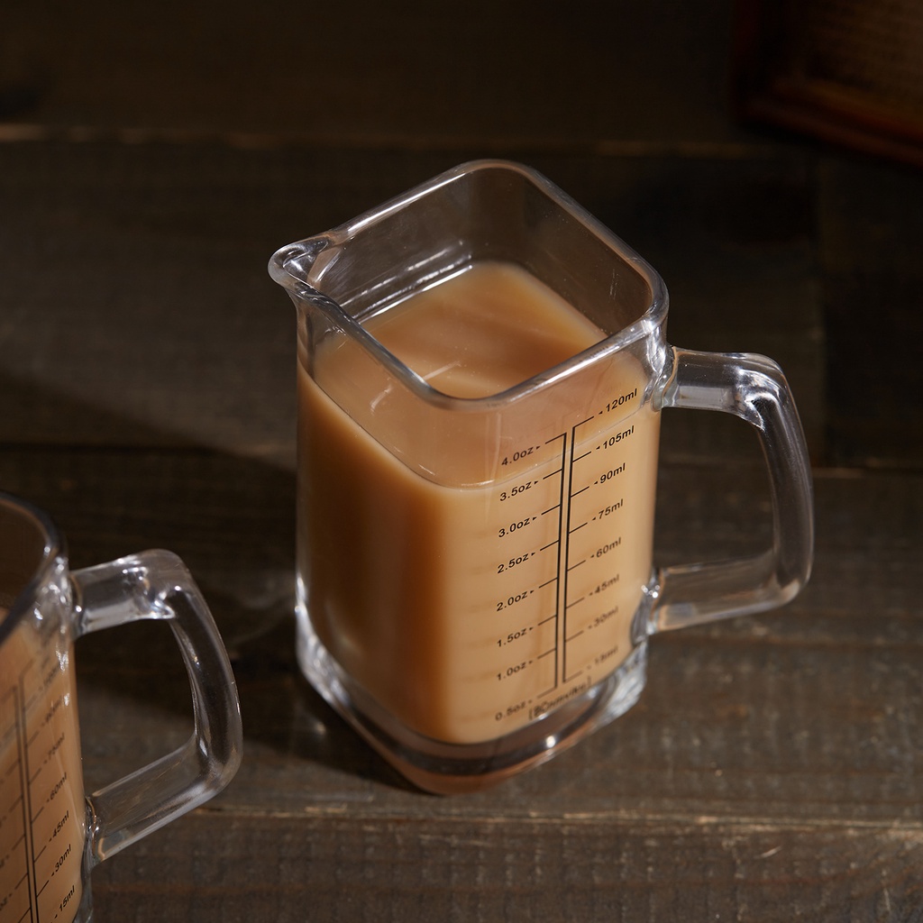 ♞♧✱ถ้วยตวงแก้วทรงสี่เหลี่ยม 120ml