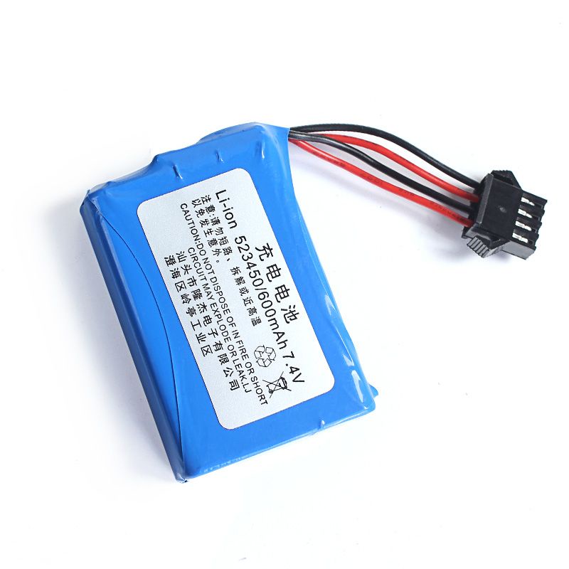 ▲✈✱7.4V 600mAh 523450 แบตเตอรี่ลิเธียมแบบชาร์จไฟได้ 4 สาย