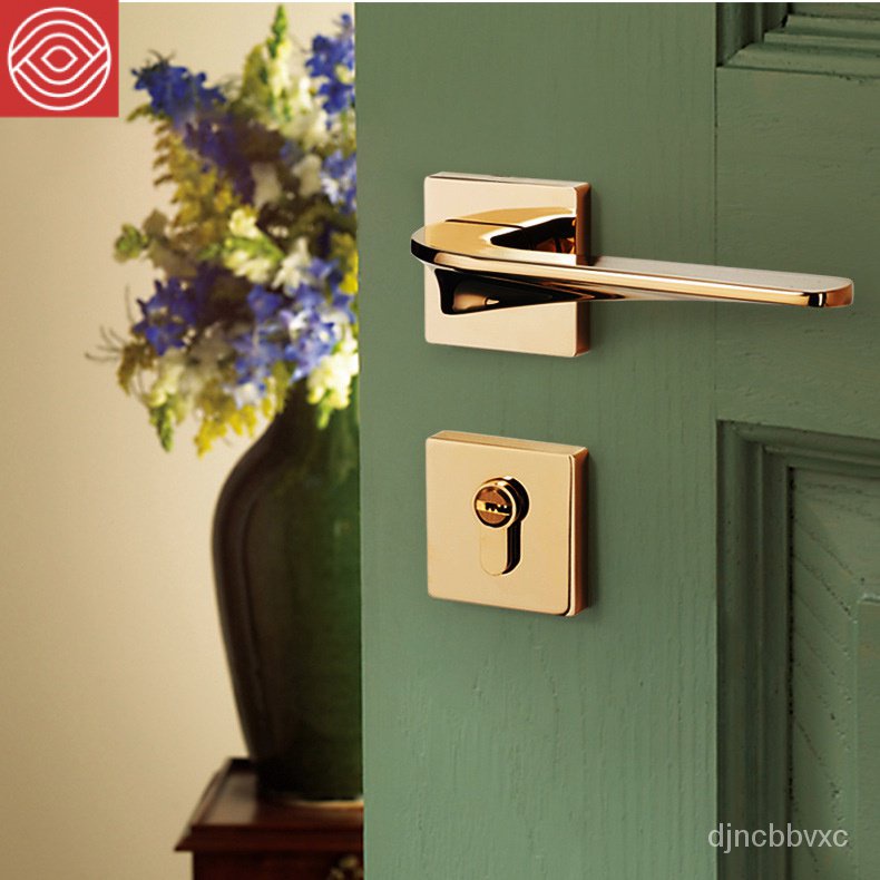 ล็อคประตูปิดเสียงโลหะผสมสังกะสีเก้าล็อคประตูในร่มที่ทันสมัยและเรียบง่าย KQ7W