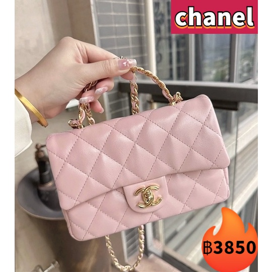 แบรนด์ใหม่ 100% ของแท้ Chanel 23S ฤดูใบไม้ผลิและฤดูร้อน CF Mini Handle Chain Bag กระเป๋าสะพายไหล่เดี่ยว