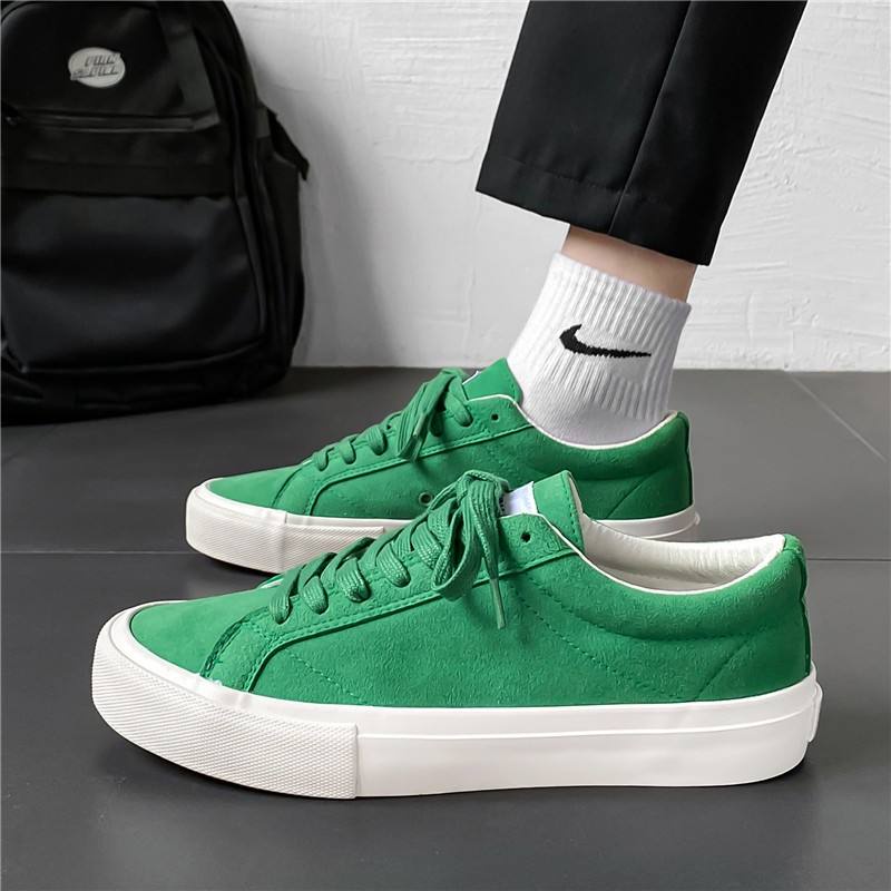 ●﹉Converse รองเท้าผ้าใบสีแดงแท้สำหรับผู้ชายปี 2023 รองเท้าผ้าใบลำลองสีเขียวตัดต่ำฤดูใบไม้ร่วงใหม่อินเทรนด์และหลากหลายสำห