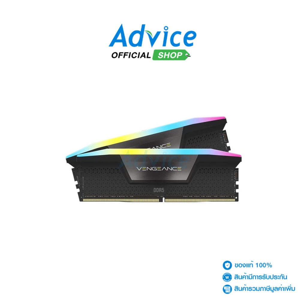 CORSAIR RAM DDR5(5600) 32GB (16GBX2) VENGEANCE RGB BLACK (CMH32GX5M2B5600C40K) - A0154934