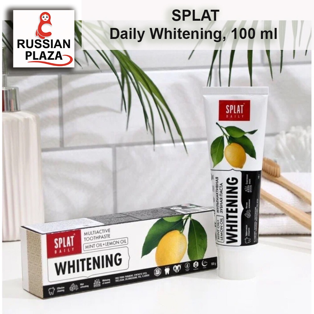 ยาสีฟัน SPLAT Daily Whitening toothpaste  ยาสีฟันฟอกสีฟันให้ขาวสะอาด บำรุงเหงือกและฟัน ขนาด 100 กรัม